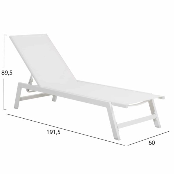 ΞΑΠΛΩΣΤΡΑ ΑΛΟΥΜΙΝΙΟΥ ΜΕ ΜΑΞΙΛΑΡΙ RABIA HM5982.01 ΣΕ ΛΕΥΚΟ 191,5x60x89,5Υεκ. - Image 2