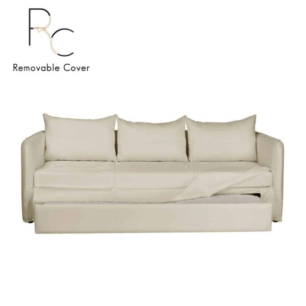 ISLAND ΚΑΝΑΠΕΣ 3ΘΕΣΙΟΣ ΜΕ ΑΠΟΣΥΡΟΜΕΝΟ ΥΦΑΣΜΑ ΚΑΙ ΜΗΧΑΝΙΣΜΟ ΜΕ ΣΤΡΩΜΑ BEIGE ΑΝΟΙΧΤΟ ASTI1 230x90x76 01-3513 - Image 3