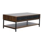 ZUMA COFFEE TABLE 2ΣΥΡΤΑΡΙΑ 3ΡΑΦΙΑ ΚΑΡΥΔΙ ΜΑΥΡΟ 111.5x60x44 04-1057