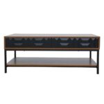 ZUMA COFFEE TABLE 2ΣΥΡΤΑΡΙΑ 3ΡΑΦΙΑ ΚΑΡΥΔΙ ΜΑΥΡΟ 111.5x60x44 04-1057 - Image 2