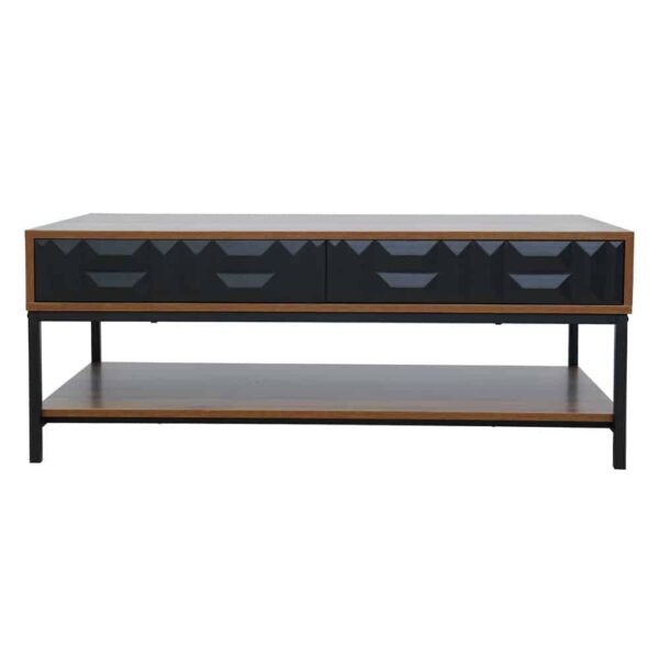 ZUMA COFFEE TABLE 2ΣΥΡΤΑΡΙΑ 3ΡΑΦΙΑ ΚΑΡΥΔΙ ΜΑΥΡΟ 111.5x60x44 04-1057 - Image 2
