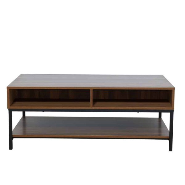ZUMA COFFEE TABLE 2ΣΥΡΤΑΡΙΑ 3ΡΑΦΙΑ ΚΑΡΥΔΙ ΜΑΥΡΟ 111.5x60x44 04-1057 - Image 3