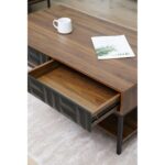 ZUMA COFFEE TABLE 2ΣΥΡΤΑΡΙΑ 3ΡΑΦΙΑ ΚΑΡΥΔΙ ΜΑΥΡΟ 111.5x60x44 04-1057 - Image 4