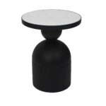 BOMB SIDE TABLE ΛΕΥΚΟ ΜΑΥΡΟ 41x41x62.5 04-1136