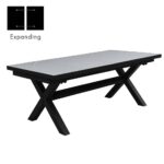 SORPRESA ΤΡΑΠΕΖΙ ΕΠΕΚΤΕΙΝΟΜΕΝΟ-Η TERRAZZO ΓΚΡΙ ΣΚΟΥΡΟ 202x101x77 22-0292