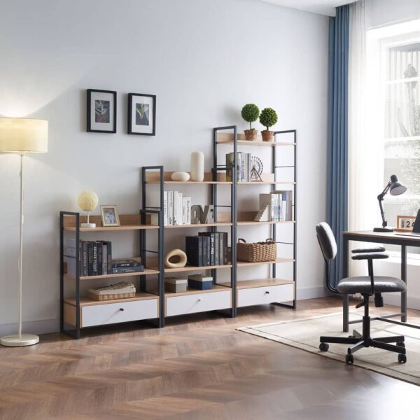 TRILOGY ΒΙΒΛΙΟΘΗΚΗ ΦΥΣΙΚΟ ΜΑΥΡΟ 70x30x125 28-0309 - Image 2