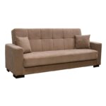 CARSON Καναπές – Κρεβάτι με Αποθηκευτικό Χώρο, 3Θέσιος Ύφασμα Καφέ Sofa:225x94x94cm Bed:120x190cm