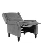 SIMPLE Relax Πολυθρόνα Μπερζέρα Σαλονιού, Καθιστικού, Ύφασμα Velure Γκρι 72x84x97cm - Image 6