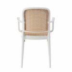 FLORENCE Πολυθρόνα PP Άσπρο, PP Rattan Μπεζ, Στοιβαζόμενη 54x54x84cm - Image 4