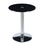 BITT Βοηθητικό Τραπεζάκι Σαλονιού - Καθιστικού, Χρώμιο - Γυαλί Tempered Μαύρο Φ60cm H.72cm - Image 2