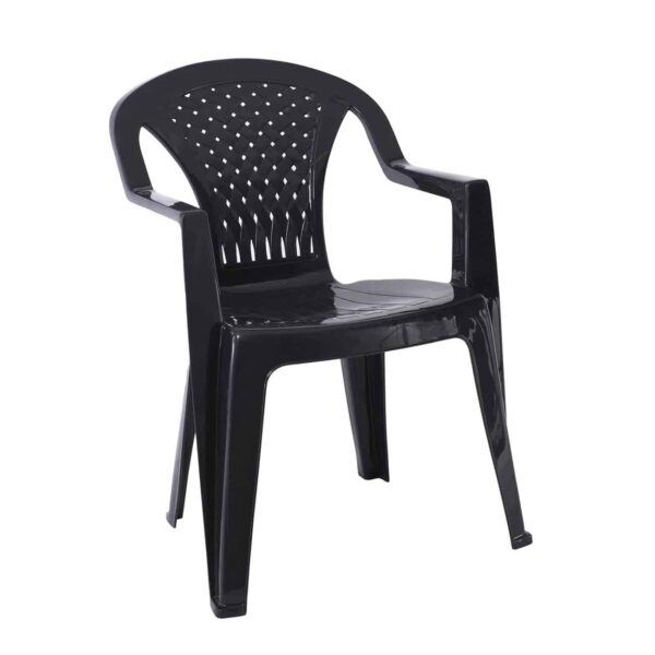 PORTOFINO Πολυθρόνα Τραπεζαρίας Κήπου - Βεράντας, PP Ανθρακί, Στοιβαζόμενη 57x56x80cm - Image 2