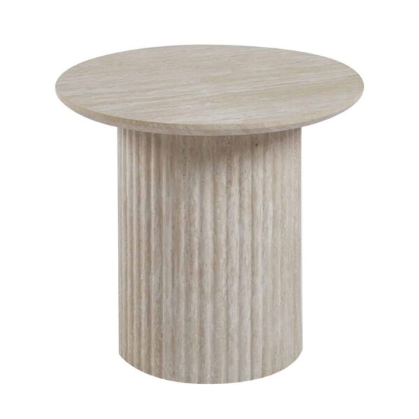 DIAZ Set-2 Τραπεζάκια Σαλονιού-Καθιστικού, ΜDF Απόχρωση Natural Stone Φ.50 H.45cm + Φ.80 H.40cm - Image 3