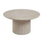 DIAZ Set-2 Τραπεζάκια Σαλονιού-Καθιστικού, ΜDF Απόχρωση Natural Stone Φ.50 H.45cm + Φ.80 H.40cm - Image 4