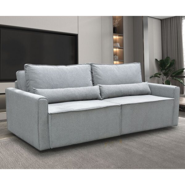 LIDRA Καναπές – Κρεβάτι 3Θέσιος, Ύφασμα Γκρι Sofa:220x110x90 Bed:137x196cm - Image 6