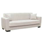 GALAXY Καναπές – Κρεβάτι με Αποθηκευτικό Χώρο, 3Θέσιος Ύφασμα Μπεζ Sofa:210x82x81cm Bed:105x180cm - Image 2