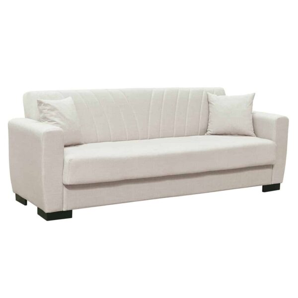 GALAXY Καναπές – Κρεβάτι με Αποθηκευτικό Χώρο, 3Θέσιος Ύφασμα Μπεζ Sofa:210x82x81cm Bed:105x180cm - Image 2