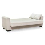 GALAXY Καναπές – Κρεβάτι με Αποθηκευτικό Χώρο, 3Θέσιος Ύφασμα Μπεζ Sofa:210x82x81cm Bed:105x180cm - Image 5