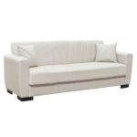 GALAXY Καναπές – Κρεβάτι με Αποθηκευτικό Χώρο, 3Θέσιος Ύφασμα Μπεζ Sofa:210x82x81cm Bed:105x180cm