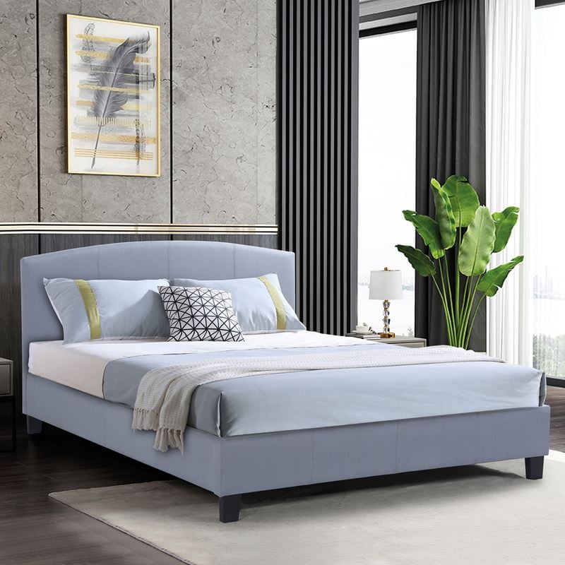 ODEON Κρεβάτι Διπλό για Στρώμα 140x190cm ODEON Κρεβάτι Διπλό για Στρώμα 140x190cm, Ύφασμα Γκρι 148x205x94cm - Image 1