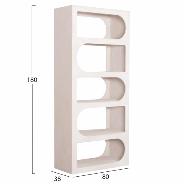 ΒΙΒΛΙΟΘΗΚΗ ΣΕΙΡΑ SANTORINI HM18062 MDF ΣΕ ΥΠΟΛΕΥΚΟ ΧΡΩΜΑ 80x38x180Yεκ. - Image 2