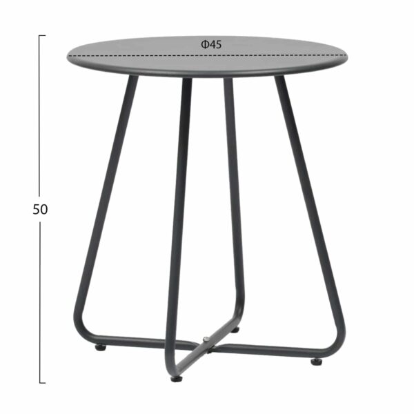 ΒΟΗΘΗΤΙΚΟ ΤΡΑΠΕΖΑΚΙ ΜΕΤΑΛΛΙΚΟ ΣΤΡΟΓΓΥΛΟ SAMMON HM6271.01 ΓΚΡΙ Φ45x50Υεκ - Image 2