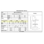 LINO Σκαμπό BAR με Πλάτη, Χρώμιο, PU Εκρού, Ρυθμιζόμενο Ύψος, Περιστρεφόμενο 44x50x62/92-83/113cm - Image 3