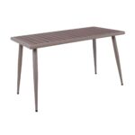 SERRANO Set Κήπου: Τραπέζι + 6 Πολυθρόνες, Μέταλλο Βαφή Sand Beige, Polywood Καρυδί Table:150x80x75 Chair:56x64x88 - Image 4