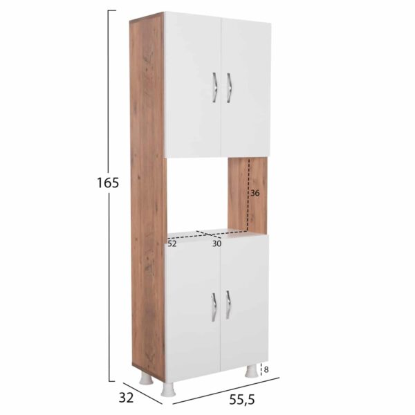 ΕΠΙΠΛΟ ΚΟΥΖΙΝΑΣ/ΝΤΟΥΛΑΠΙ RAD HM18196.04 ΜΕΛΑΜΙΝΗ ΦΥΣΙΚΟ-ΛΕΥΚΟ 55,5x32x165Υεκ. - Image 2