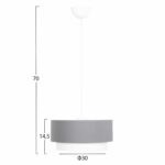 ΦΩΤΙΣΤΙΚΟ ΟΡΟΦΗΣ ΚΥΛΙΝΔΡΙΚΟ KRIKS HM4706.01 PVC ΣΕ ΛΕΥΚΟ-ΓΚΡΙ Φ30x70Υεκ. - Image 2