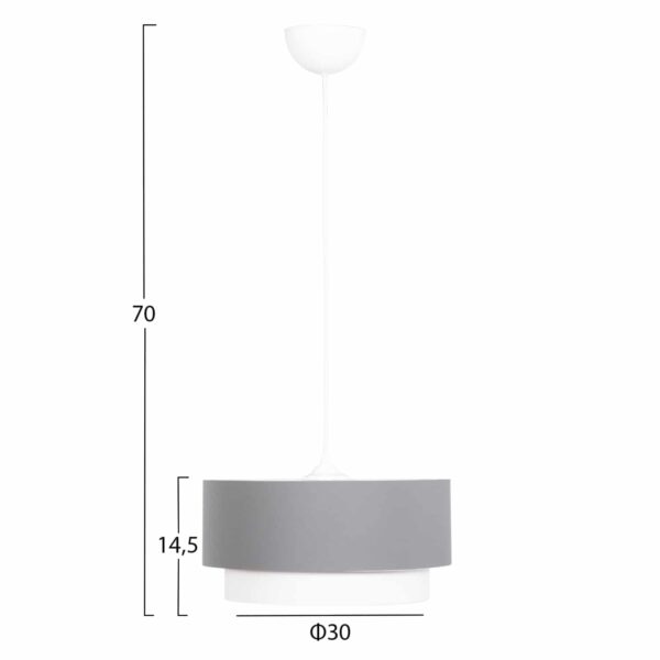 ΦΩΤΙΣΤΙΚΟ ΟΡΟΦΗΣ ΚΥΛΙΝΔΡΙΚΟ KRIKS HM4706.01 PVC ΣΕ ΛΕΥΚΟ-ΓΚΡΙ Φ30x70Υεκ. - Image 2