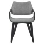 ΚΑΡΕΚΛΑ ΤΡΑΠΕΖΑΡΙΑΣ NETTO HM9976.02 ΣΚΕΛΕΤΟΣ Κ.Π. ΣΕ ΜΑΥΡΟ-ΓΚΡΙ ΥΦΑΣΜΑ 55x56x83,5Υεκ - Image 3