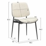 ΚΑΡΕΚΛΑ ΤΡΑΠΕΖΑΡΙΑΣ CONTI HM9983.02 ΜΑΥΡΟ ΜΕΤΑΛΛΟ & Κ.Π.-ΕΚΡΟΥ ΥΦΑΣΜΑ 48,5x56x82,5Υεκ - Image 2