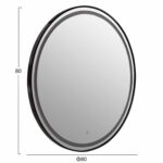 ΚΑΘΡΕΠΤΗΣ ΤΟΙΧΟΥ ΣΤΡΟΓΓΥΛΟΣ ROUNDER HM4503.01 ΑΛΟΥΜΙΝΙΟ ΣΕ ΜΑΥΡΟ-ΦΩΤΙΣΜΟΣ LED Φ80εκ. - Image 2