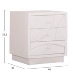 ΚΟΜΟΔΙΝΟ ΣΕΙΡΑ SANTORINI HM18047 MDF ΣΕ ΥΠΟΛΕΥΚΟ ΧΡΩΜΑ-3 ΣΥΡΤΑΡIA 48x38x55,5Υεκ. - Image 2