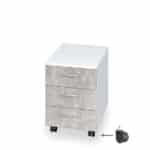 Συρταριέρα γραφείου με τρία συρτάρια και ροδάκια για Buro 3 Συρτάρια για BURO 40/45/51, 1219920767, Genomax