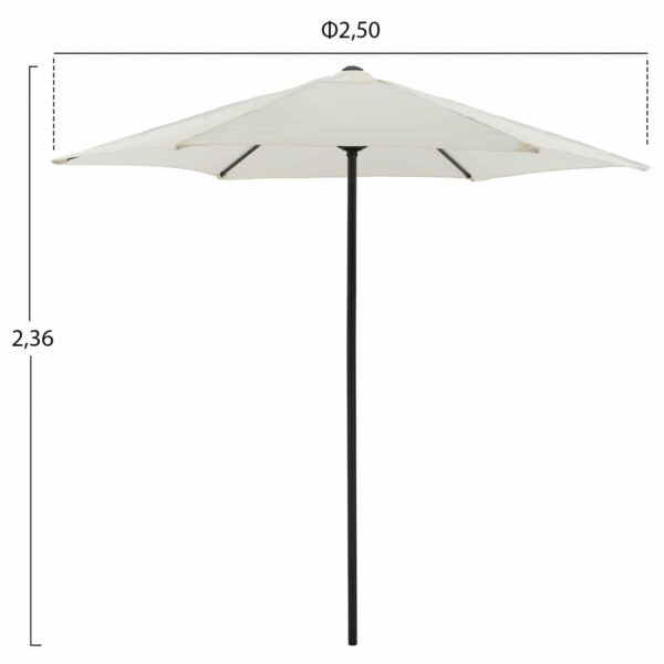 ΟΜΠΡΕΛΑ ΑΛΟΥΜΙΝΙΟΥ Φ250x236 εκ.ΜΕ 6 ΑΚΤΙΝΕΣ KACEN HM6030.02 ΕΚΡΟΥ ΓΚΡΙ - Image 2