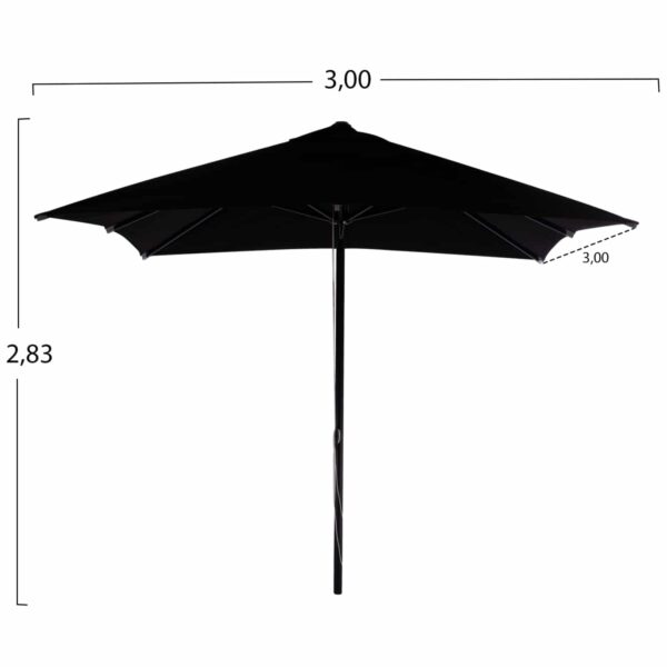 ΟΜΠΡΕΛΑ ΕΠΑΓΓΕΛΜΑΤΙΚΗ 3x3x2,83M ELEAZAR ΑΛΟΥΜΙΝΙΟΥ ΜΕ ΠΑΝΙ ΑΚΡΥΛΙΚΟ ΣΕ ΜΑΥΡΗ ΑΠΟΧΡΩΣΗ HM6026.03 - Image 2