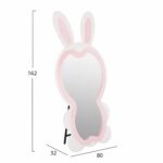 ΠΑΙΔΙΚΟΣ ΚΑΘΡΕΦΤΗΣ ΔΑΠΕΔΟΥ BUNNY HM4489.01 MDF ΡΟΖ & ΛΕΥΚΟ-ΜΑΥΡΟ STAND 80x162Υεκ. - Image 2