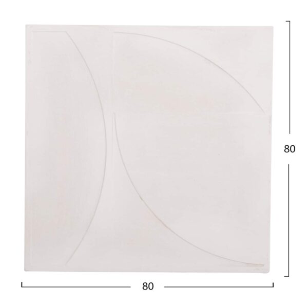 ΠΙΝΑΚΑΣ ΤΕΤΡΑΓΩΝΟΣ ΣΕΙΡΑ SANTORINI HM4508 MDF ΣΕ ΥΠΟΛΕΥΚΟ ΧΡΩΜΑ 80x4(πάχος)x80Υεκ. - Image 2