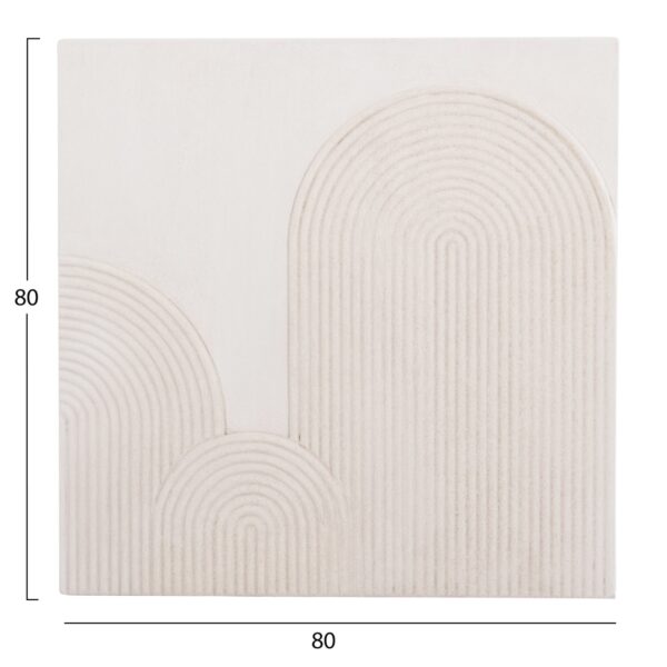 ΠΙΝΑΚΑΣ ΤΕΤΡΑΓΩΝΟΣ ΣΕΙΡΑ SANTORINI HM4517 MDF ΣΕ ΥΠΟΛΕΥΚΟ ΧΡΩΜΑ 80x4,5(πάχος)x80Υεκ. - Image 2