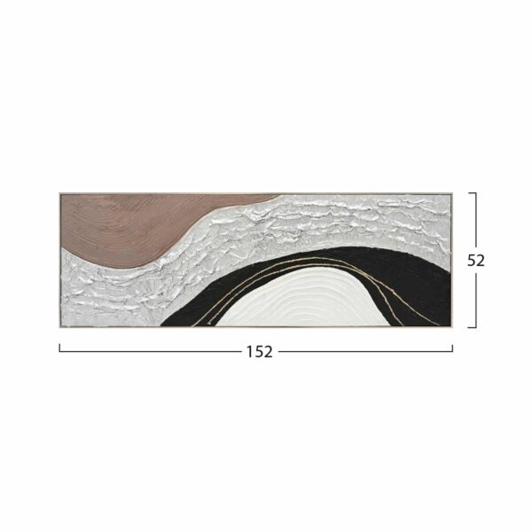 ΠΙΝΑΚΑΣ ΤΟΙΧΟΥ ABSTRACT HM4552.01 ΜΕ ΚΟΡΝΙΖΑ ΜΠΕΖ-ΚΑΜΒΑΣ- ΧΕΙΡΟΠΟΙΗΤΟΣ 152x4.5x52Υεκ. - Image 2