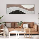 ΠΙΝΑΚΑΣ ΤΟΙΧΟΥ ABSTRACT HM4552.02 ΜΕ ΚΟΡΝΙΖΑ ΜΠΕΖ-ΚΑΜΒΑΣ-ΧΕΙΡΟΠΟΙΗΤΟΣ 152x4.5x52Υεκ. - Image 3