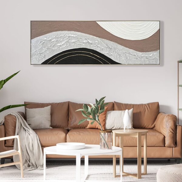 ΠΙΝΑΚΑΣ ΤΟΙΧΟΥ ABSTRACT HM4552.02 ΜΕ ΚΟΡΝΙΖΑ ΜΠΕΖ-ΚΑΜΒΑΣ-ΧΕΙΡΟΠΟΙΗΤΟΣ 152x4.5x52Υεκ. - Image 3