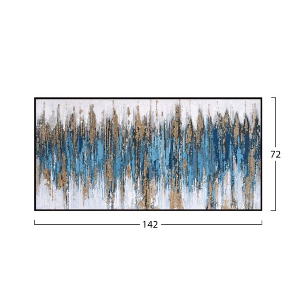 ΠΙΝΑΚΑΣ ΤΟΙΧΟΥ SEDIMENT (ΜΠΛΕ) HM4574.02 ΜΕ ΚΟΡΝΙΖΑ ΜΑΥΡΗ-ΚΑΜΒΑΣ 142x4.5x72Υεκ - Image 2