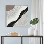 ΠΙΝΑΚΑΣ ΤΟΙΧΟΥ ABSTRACT (ΤΕΤΡΑΓΩΝΟΣ) HM4553.01 ΜΕ ΚΟΡΝΙΖΑ ΜΠΕΖ-ΚΑΜΒΑΣ 82x4.5x82Υεκ - Image 3