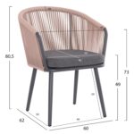 ΠΟΛΥΘΡΟΝΑ ΑΛΟΥΜΙΝΙΟΥ HARRIET HM5548.12 ΑΝΘΡΑΚΙ-ΜΠΕΖ ΣΧΟΙΝΙ 60x62x80,5Υεκ - Image 2