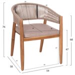 ΠΟΛΥΘΡΟΝΑ NAVAN HM6135.02 ΞΥΛΟ ΑΚΑΚΙΑΣ ΦΥΣΙΚΟ-ΣΧΟΙΝΙ NYLON ΜΠΕΖ 59x58x76Υεκ. - Image 2