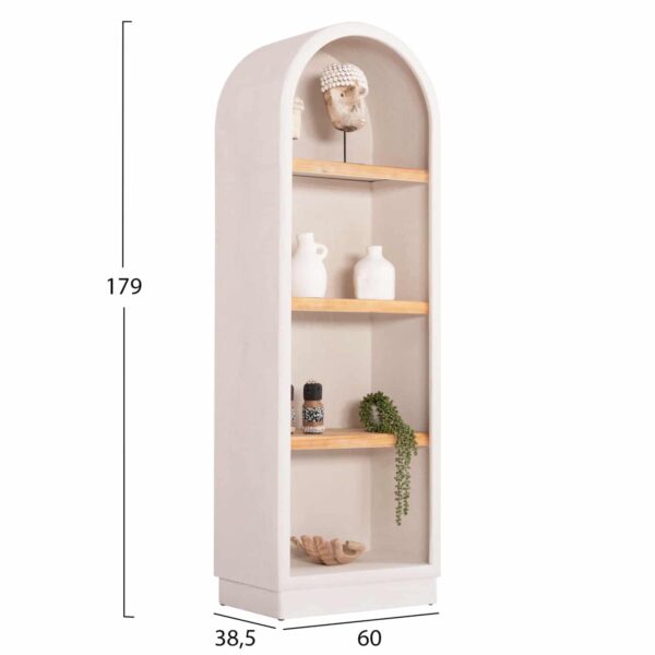 ΡΑΦΙΕΡΑ ΣΕΙΡΑ SANTORINI HM18045 MDF ΥΠΟΛΕΥΚΟ-ΡΑΦΙΑ ΞΥΛΟ ΕΛΑΤΟΥ ΦΥΣΙΚΟ 60x38,5x179Υεκ. - Image 2