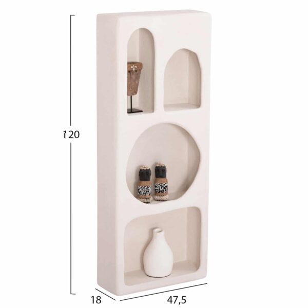 ΡΑΦΙΕΡΑ ΤΟΙΧΟΥ ΣΕΙΡΑ SANTORINI HM18069 MDF ΣΕ ΥΠΟΛΕΥΚΟ ΧΡΩΜΑ 47,5x18x120Υεκ. - Image 2