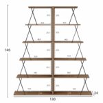 ΣΕΤ ΒΙΒΛΙΟΘΗΚΕΣ 2ΤΜΧ MINI TARS HM11772.14 ΜΕΛΑΜΙΝΗ ΦΥΣΙΚΟ OAK-ΜΑΥΡΟ 65x24x146Υεκ.(x2) - Image 2